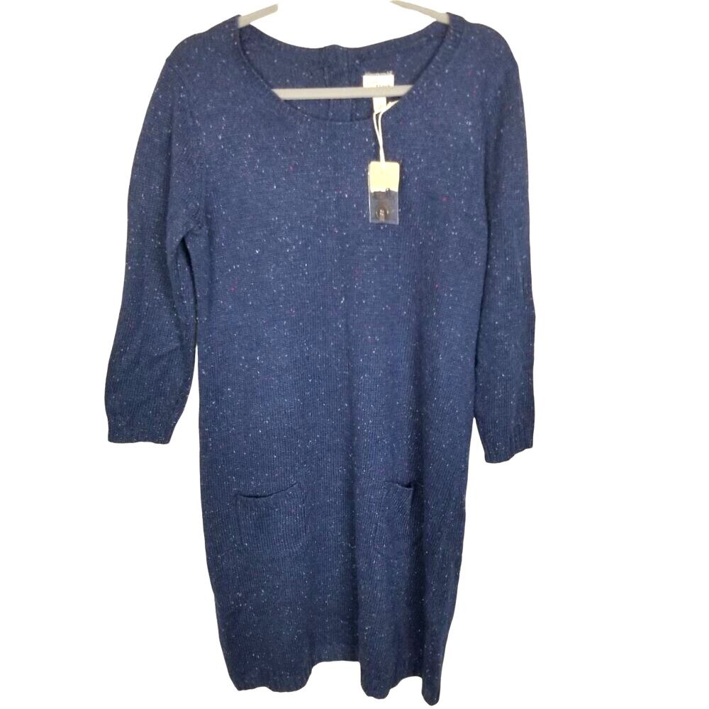 GH Bass Womens Pullover Knit Sweater Mini Dress Size L Minimalist Preppy Outdoor